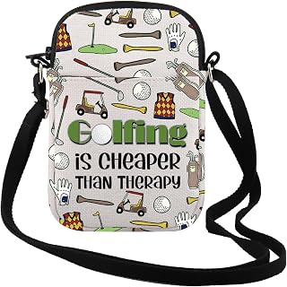 Golfer Player Gift Golfing Themed Gift Golfing Is Cheaper Than Therapy Crossbody Bag Golfer Memorial Gift