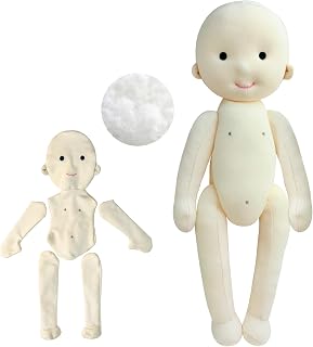 BlissfulPixie Handmade Cloth Doll Kit with 50g Filling - DIY Doll Making for Crafters, Kids & Gifts, Video Tutorial Included