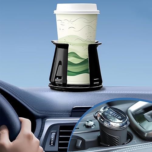 Miniatura 4 de 2 portavasos negros para automóvil, soporte para botella de agua para automóvil, adaptador extensor de portavasos, aplicable para almacenamiento