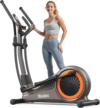 Niceday Elliptical Exercise Machine with 15.5IN Stride | Elliptical Trainer for Home with Hyper-Quiet Magnetic Driving System, 16 Resistance Levels, 400LB Weight Capacity