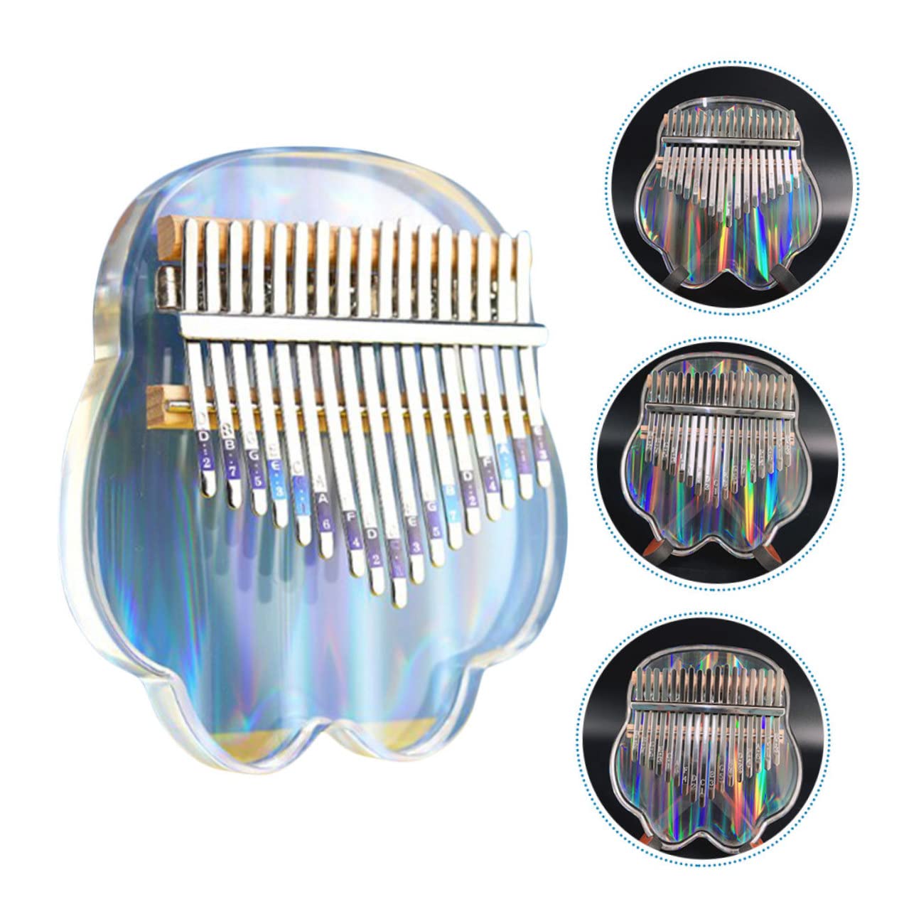 1set Mini Kalimba Portatile Tasti Acrilico Trasparente Strumento Musicale Per Iniziare Creativo Per Amici e Famiglia Per Performance e Registrazioni