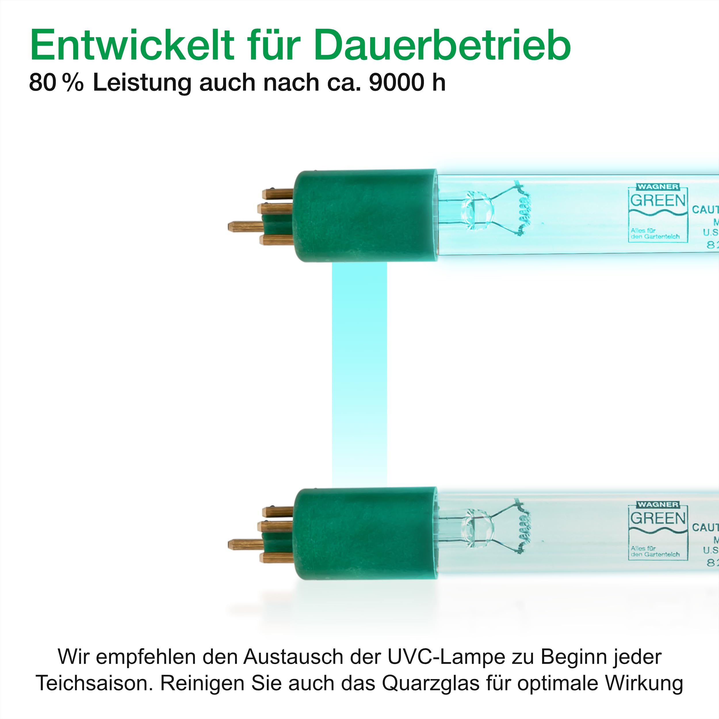 Wagner Green Flex UVC Teichklärer 75 Watt T5 - Flexible vielseitige Anschlussmöglichkeiten - Teich UVC Klärer bis 75 m³ - Koi Teich bis 35 m³ - Strahler zur Entkeimung - Sterilisator Algenvernichter