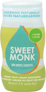 SweetMonk - 100% Pure Original Monk Fruit Liquid Sweetener Sugar Substitute - 1.7oz | No Water Added MonkFruit Extract | Zero Calorie Keto Friendly MonkFruit Drops | Vegan, Gluten Free | No Stevia