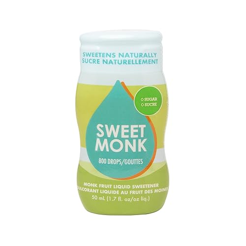 SweetMonk - Edulcorante líquido 100% puro original de fruta de monje sustituto de azúcar - 1.7 oz  Extracto de fruta de monje sin agua añadida