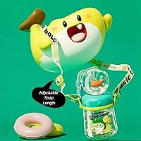 Vista 1 de Drinking Cup With Whale Squirt, Weighted Sippy Cups With Adjustable Straps, 300ml Whale Water Cups With Silicone Soft Tip, Portable Leak Proof Straw