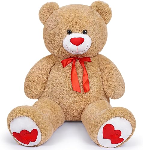 Big Teddy Bear 43in Large Soft Stuffed Animal Plush Toy, Light Brown