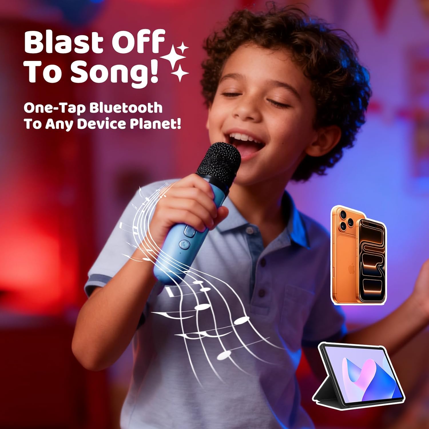 Kids Karaoke Machine for Boys Girls with Dual Microphones for Ages 3-12, Youth Kara... - Image 6