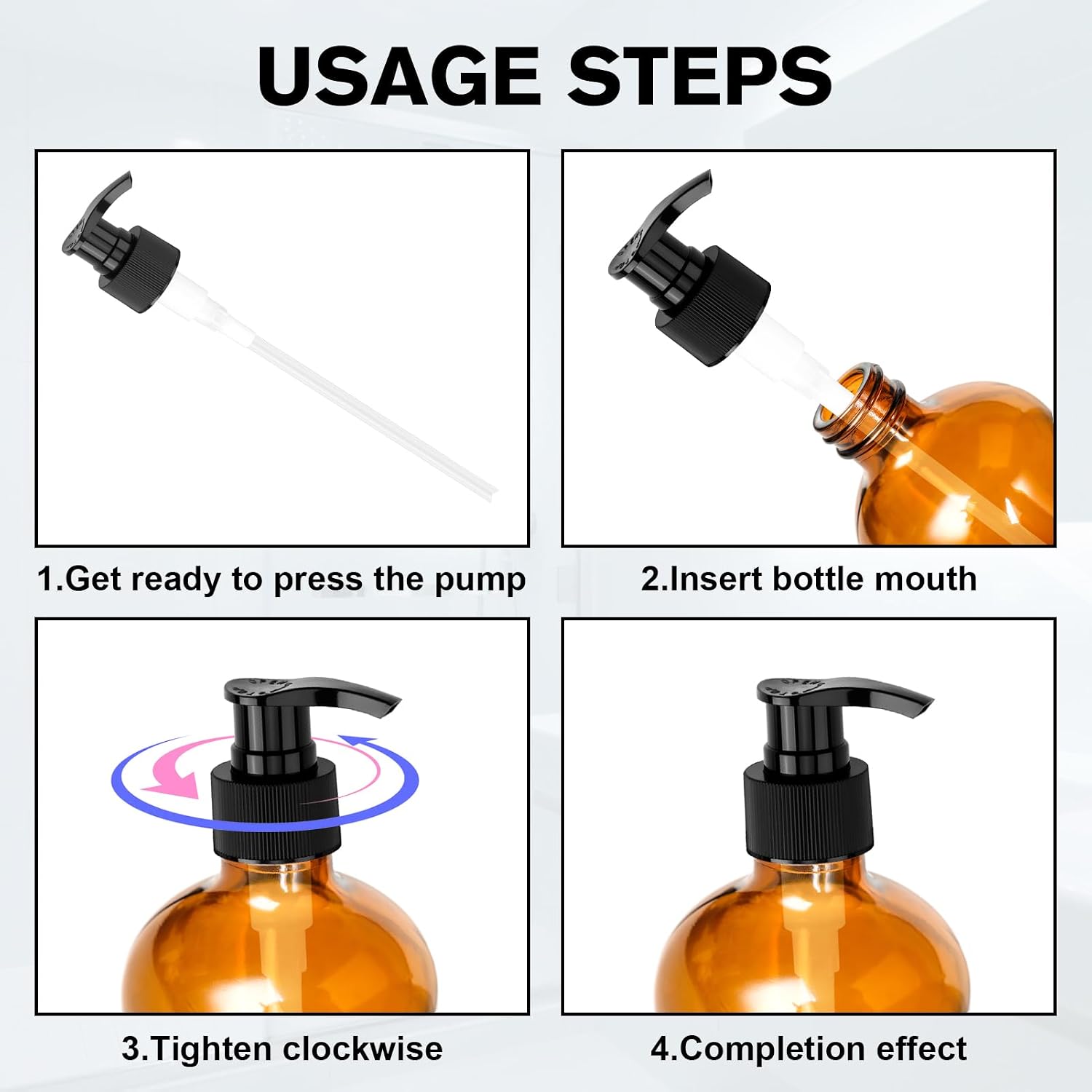 3 Pcs Black Replacement Pump Dispenser,Pump Head Compatible with Queen of The Thrones Castor Oil &Heritage Store and Rejuve Naturals Castor Oil,Dispensing Pumps for 16oz Castor Oil Bottle Mouth 28mm