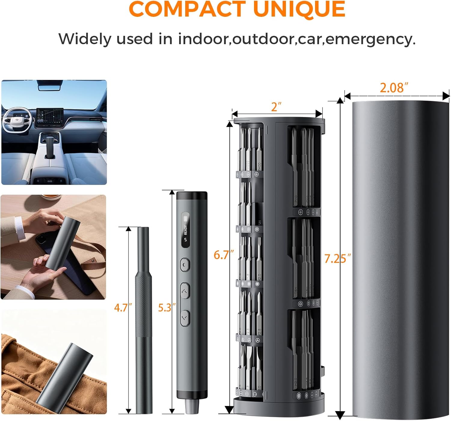 80 in 1 Mini Electric Screwdriver Set, Precision Cordless Screwdriver with OLED Smart Display, Magnetic Computer Repair Tool Kit for PC, Laptop, PS5, Electronics