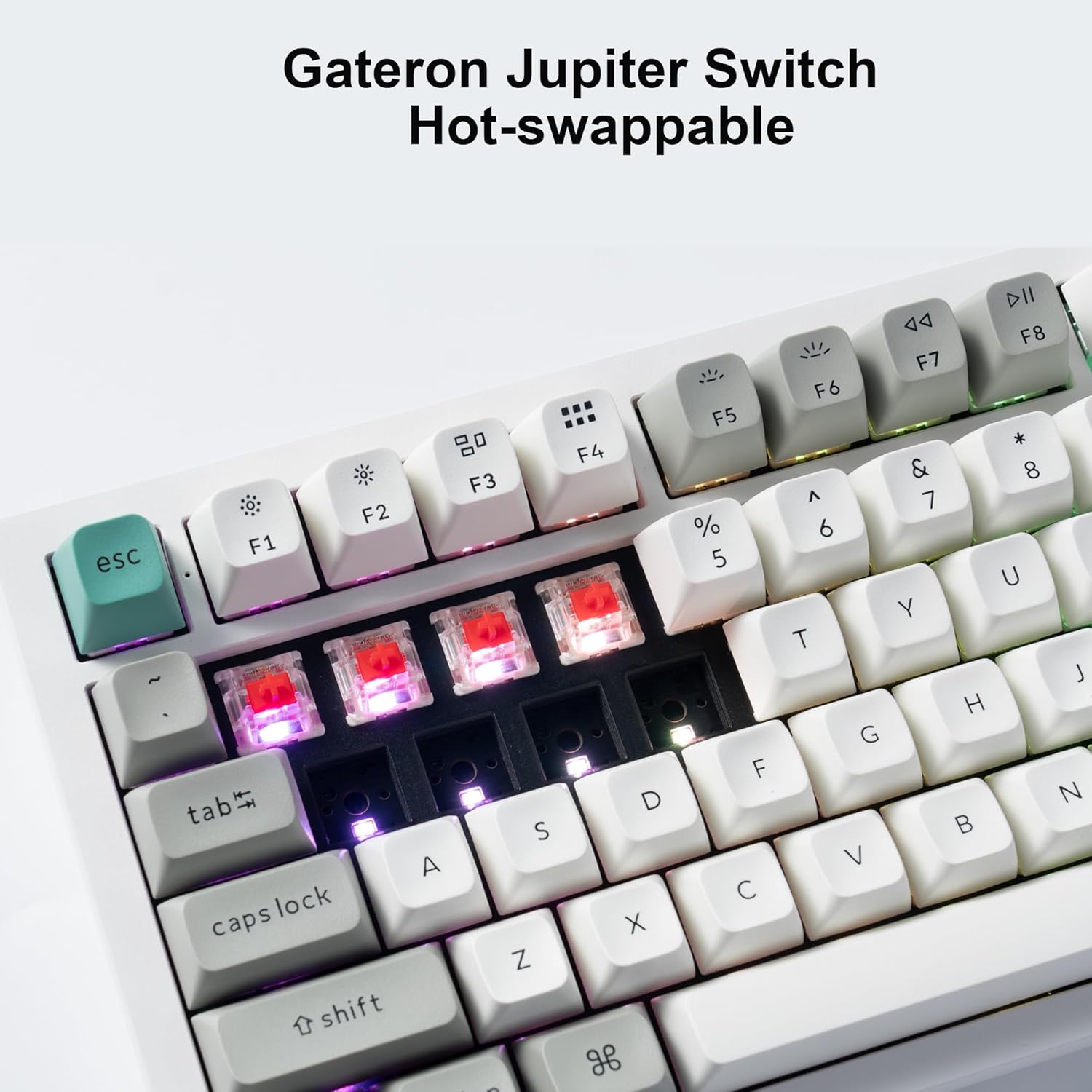 Keychron Q3 Max Wireless Custom Mechanical Keyboard, Full Aluminum 2.4 GHz Bluetooth QMK TKL Layout RGB with Hot-swappable Gateron Red Switch Compatible with Mac Windows Linux, Shell White - Image 6