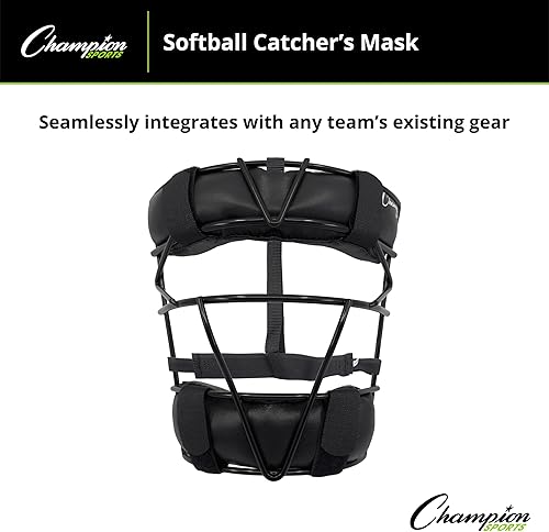 Miniatura 7 de Champion Sports Máscara de receptor de sóftbol, ligera con marco de alambre duradero, máscara de receptor de arnés ajustable, ajuste cómodo