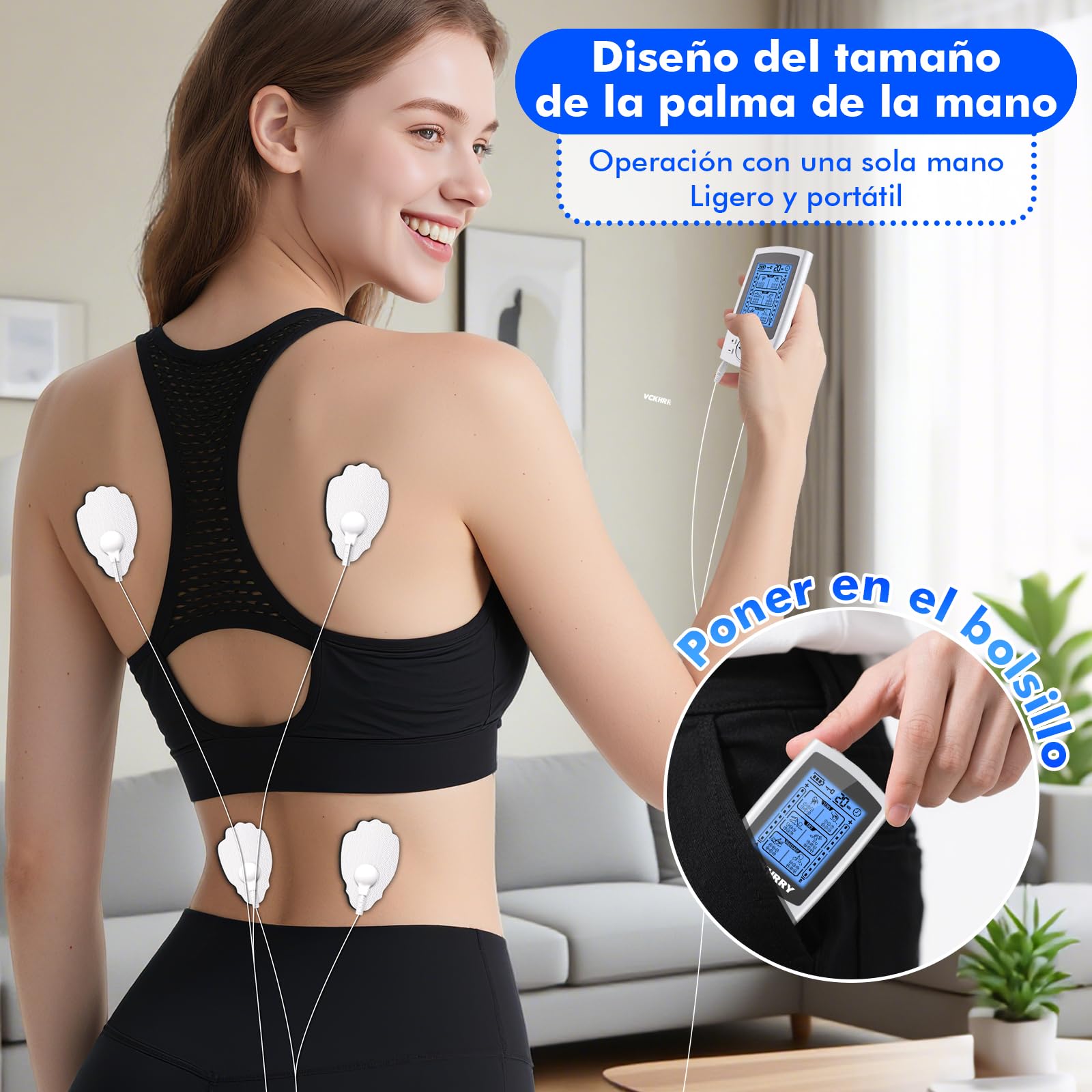Electroestimulador Muscular TENS EMS Masaje 3 en 1, Electrodos para TENS, con 24 Programas 2 Canales 10 Piezas de Electrodos TENS, 20 Niveles de Intensidad para Muscular Relajación