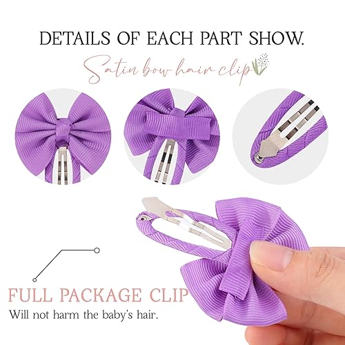 Miniatura 4 de 40 pinzas para el cabello con cinta de grogrén para niñas, accesorios para el cabello de 2 pulgadas para niños y adolescentes