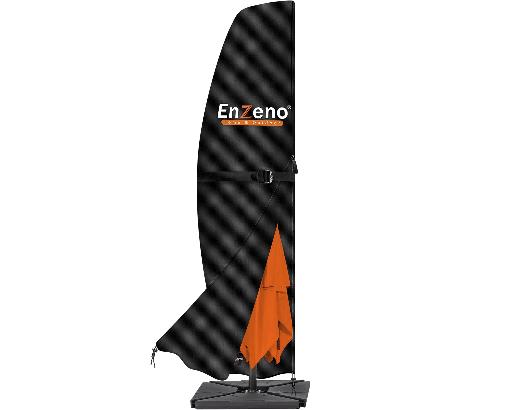 Enzeno Outdoor umbrella cover waterproof 280x81x45x50cm, suitable for outdoor garden sunshades, wear-resistant Oxford fabric, with zipper and metal buckle, UV and wind resistant banana umbrella bag