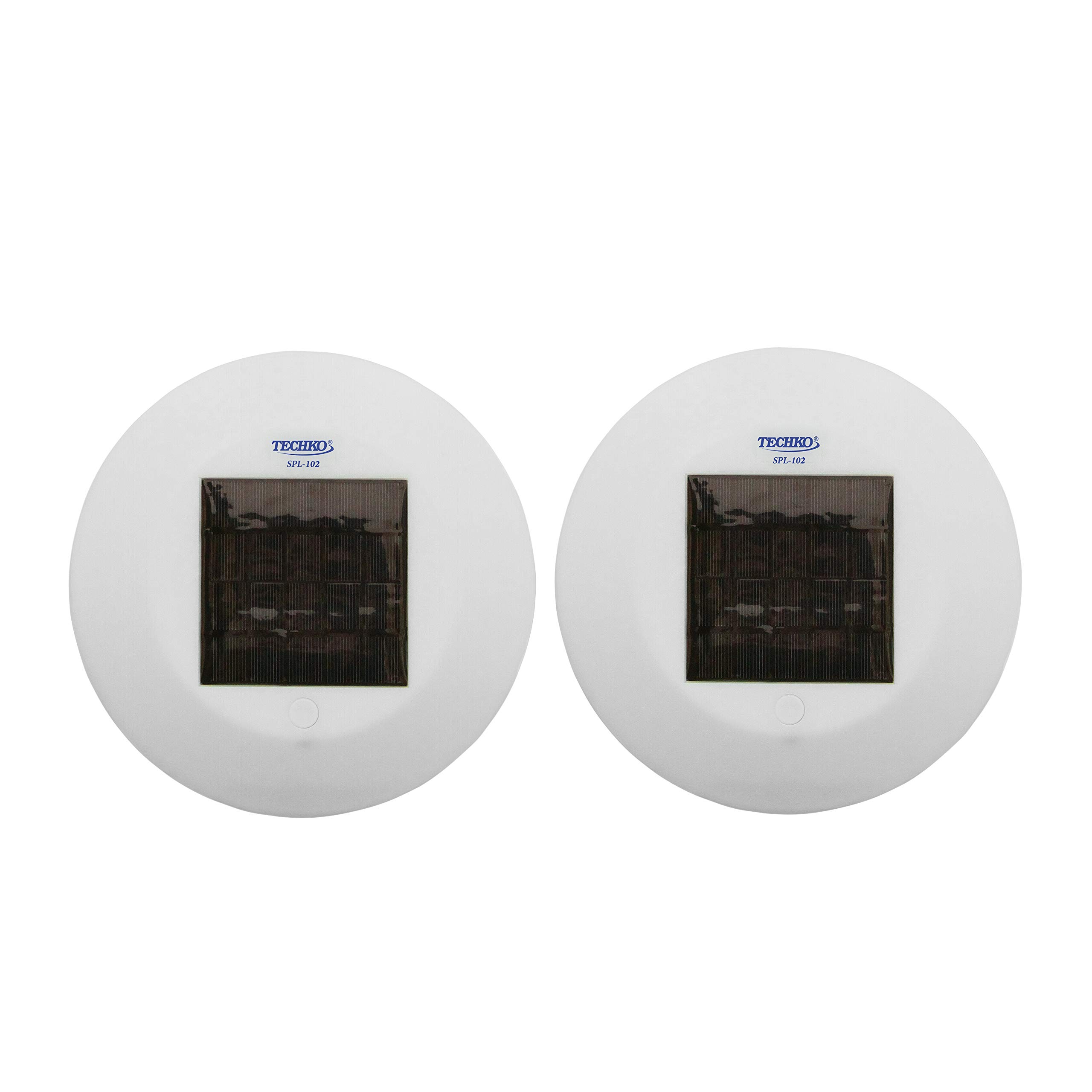 TECHKOSolar Powered Integrated LED Outdoor IP68 Waterproof Floating Pool Multi-Color Changing Light (2-Pack)