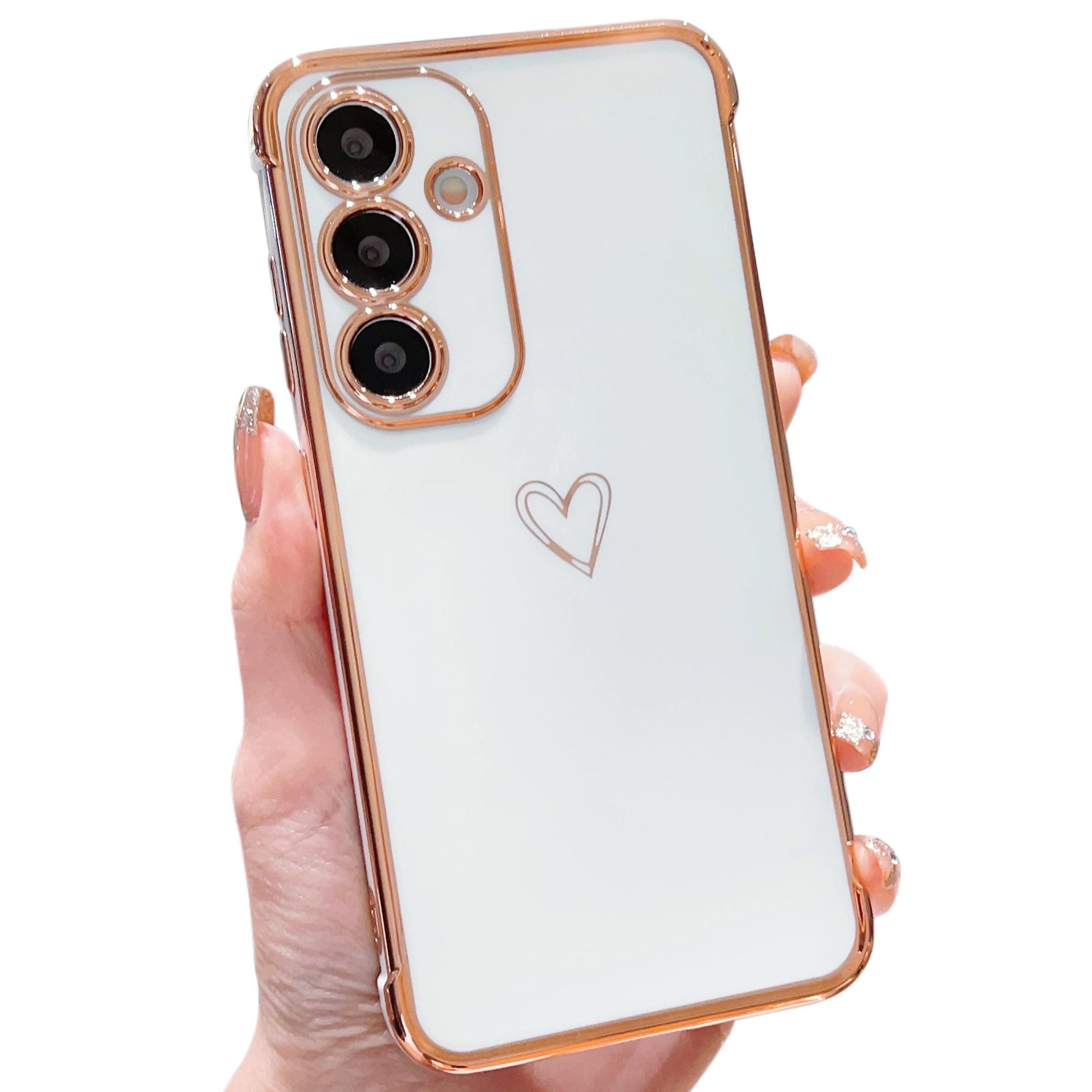 ZTOFERA Galvanisierte Herz Hülle for Samsung Galaxy S21