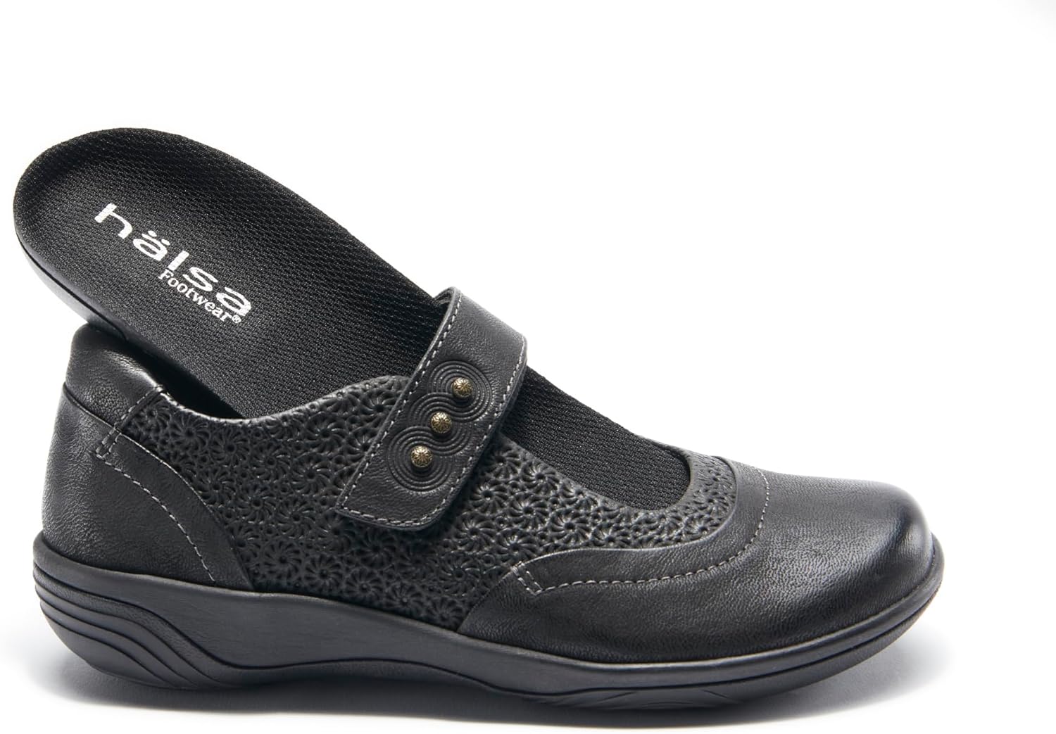 Hälsa Footwear Women's Aloe Mary Jane Shoe – Comfortable Orthopedic Leather Dress Shoe for Women, Adjustable Strap Design with Cushioned Insole