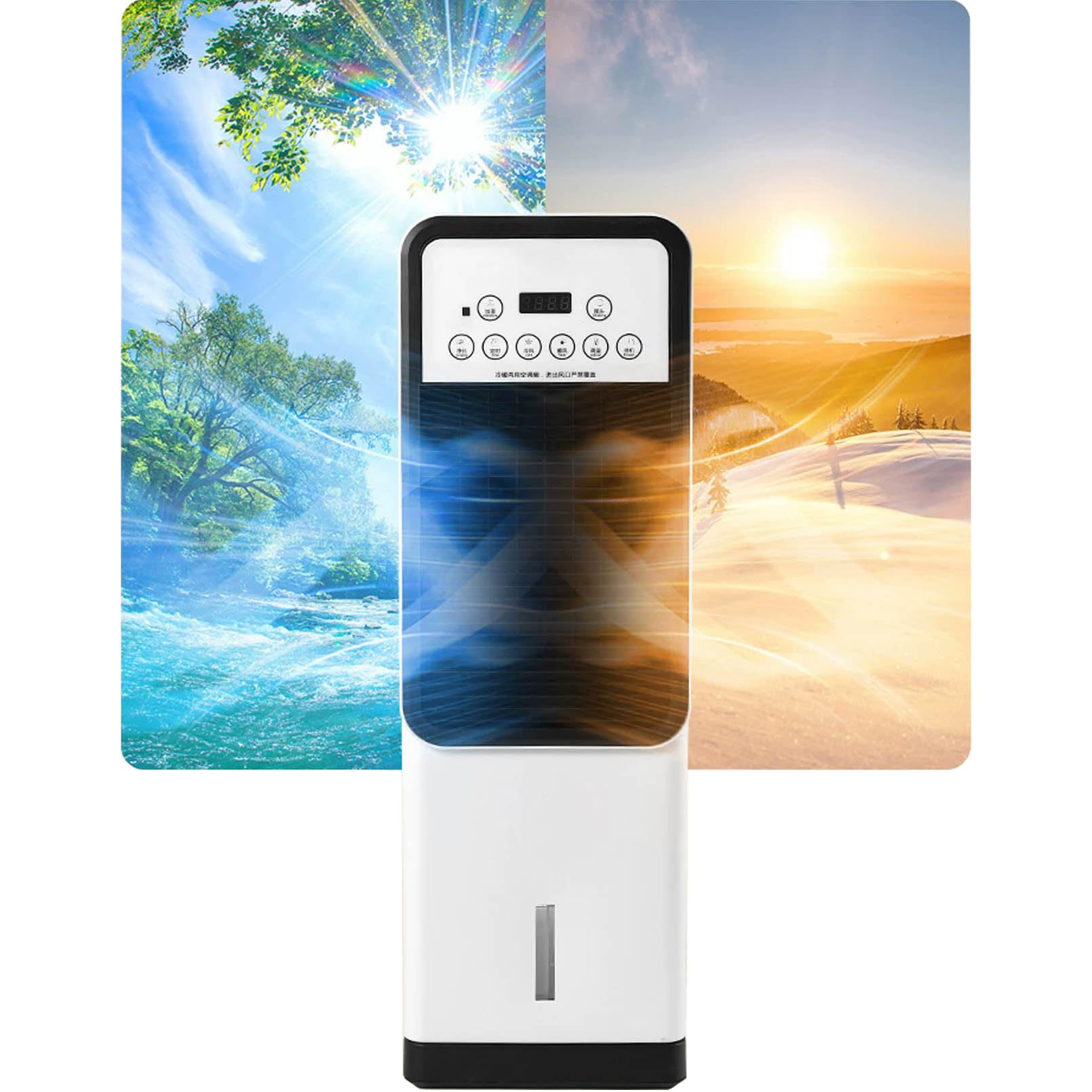 Raffrescatore evaporativo, raffrescatore ad Acqua, ventilatori di Raffreddamento per Camera da Letto, Ventilatore a Torre di Raffreddamento Portatile con Telecomando, Ser