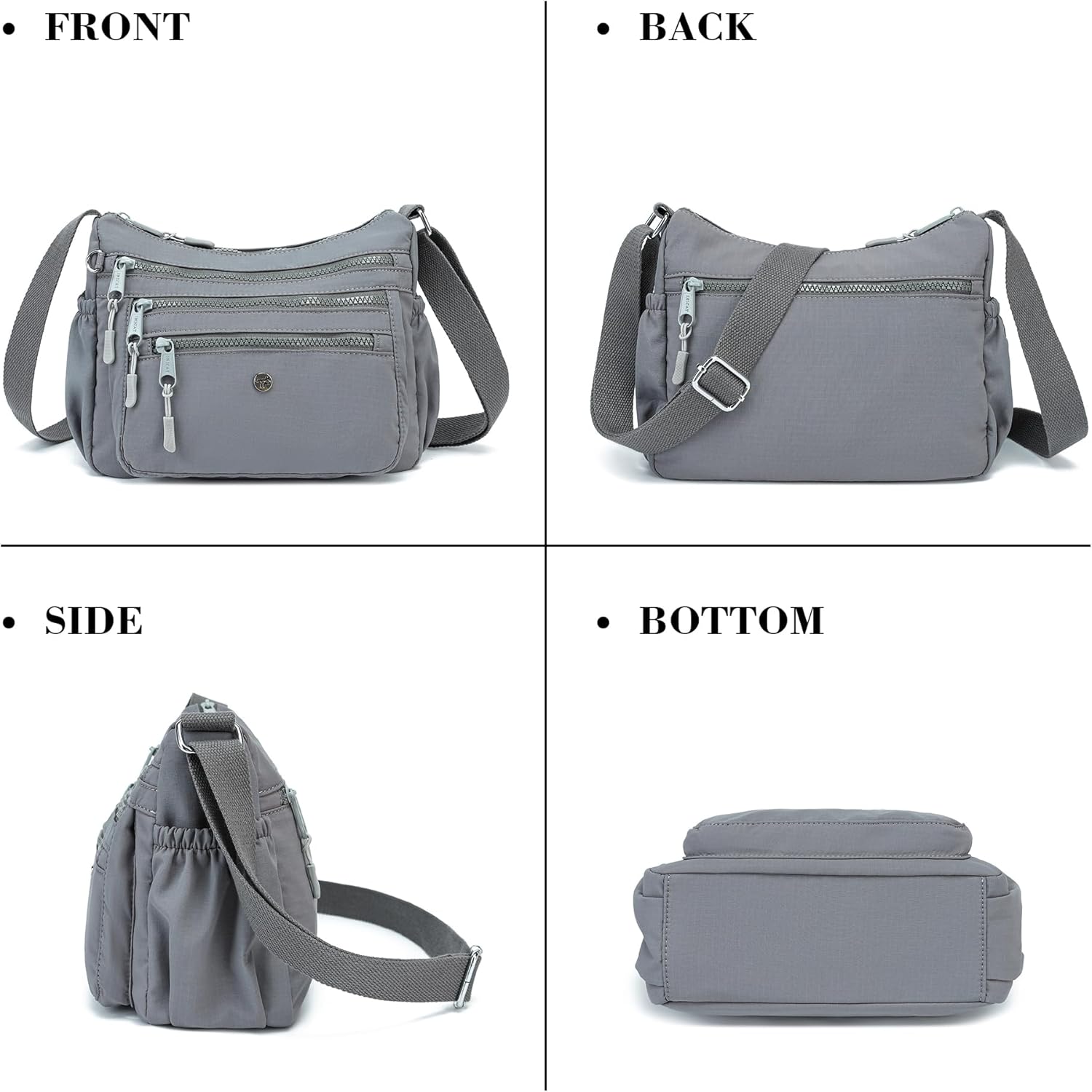 AOCINA Crossbody Bags for Women Multi Pocket Nylon Lightweight Ladies Purses Messenger Shoulder Handbags Satchel Travel Bag