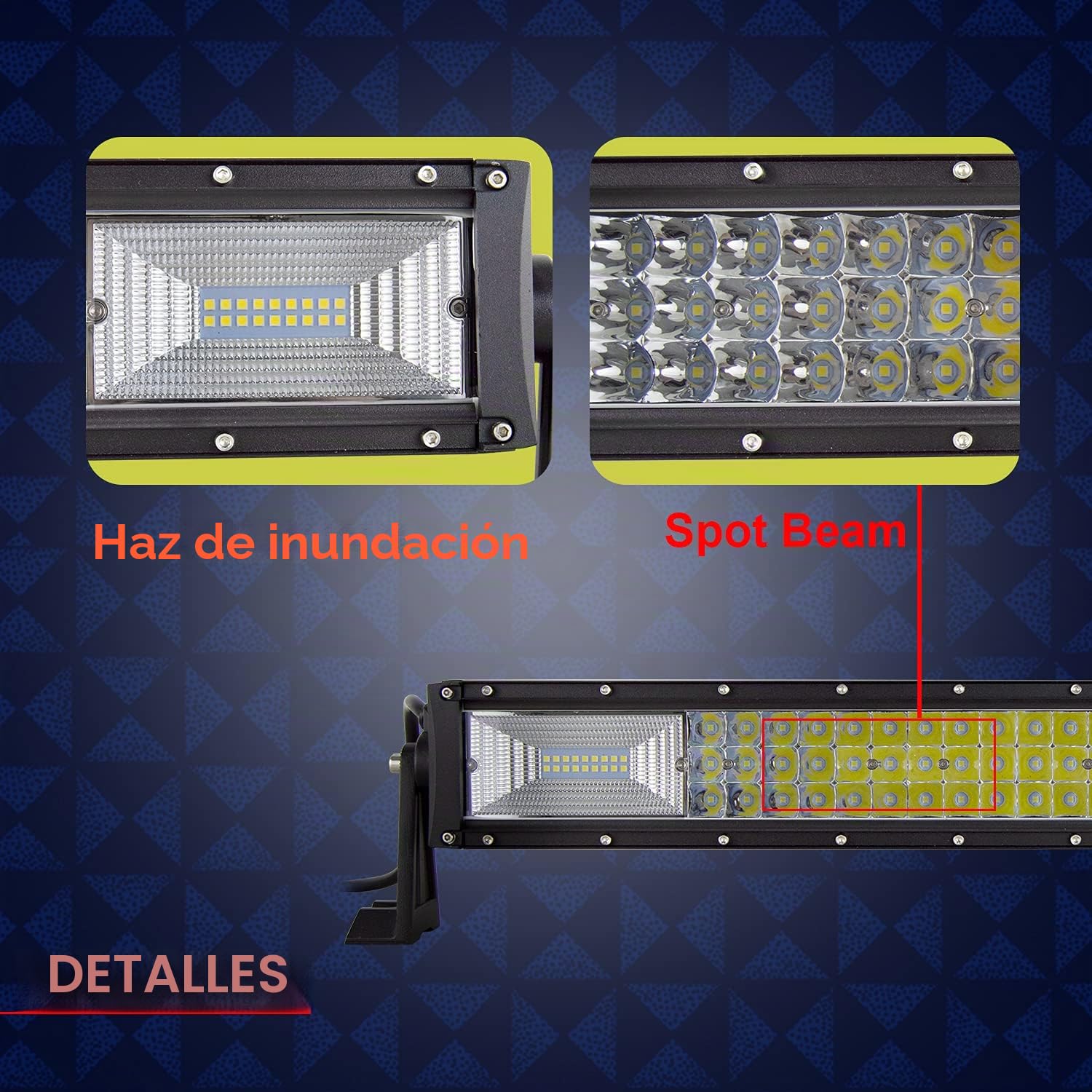 PICAA Barra Led, 52 Pulgadas 131 CM 675W 7D Barra de luz LED 12V 24V