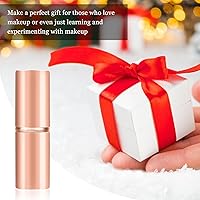 Vista 6 de Falliny Brocha de maquillaje retráctil Kabuki, brocha de maquillaje en ángulo de viaje para rubor, protector solar, bronceador, pulido, corrector