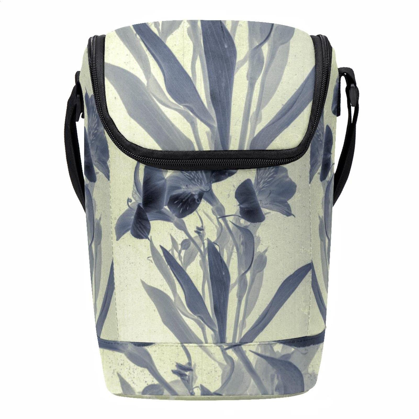 Lonchera grande con diseño floral y correa ajustable para el hombro