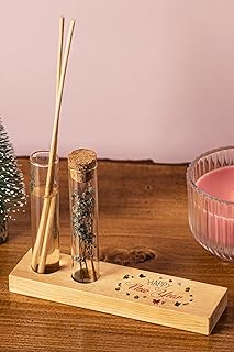 Hediyesepeti Yılbaşı Tasarımlı Dekoratif Set - Bambu Oda Kokusu Şişesi