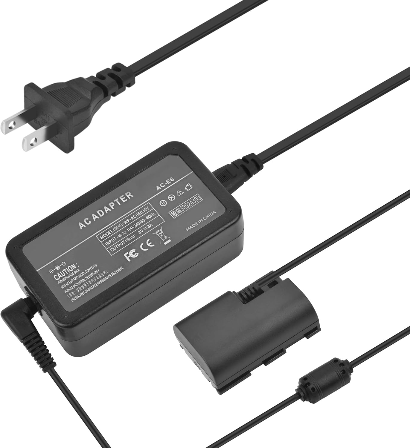 SinFoxeon ACK-E6 Camera AC Adapter Replace LP-E6/LP-E6N Battery DR-E6 Dummy Battery Power Kit fit for Canon EOS 5D Mark II III IV, 60D, 6D, 70D, 7D, 80D, EOS R, R5, R6, EOS 5DS Cameras