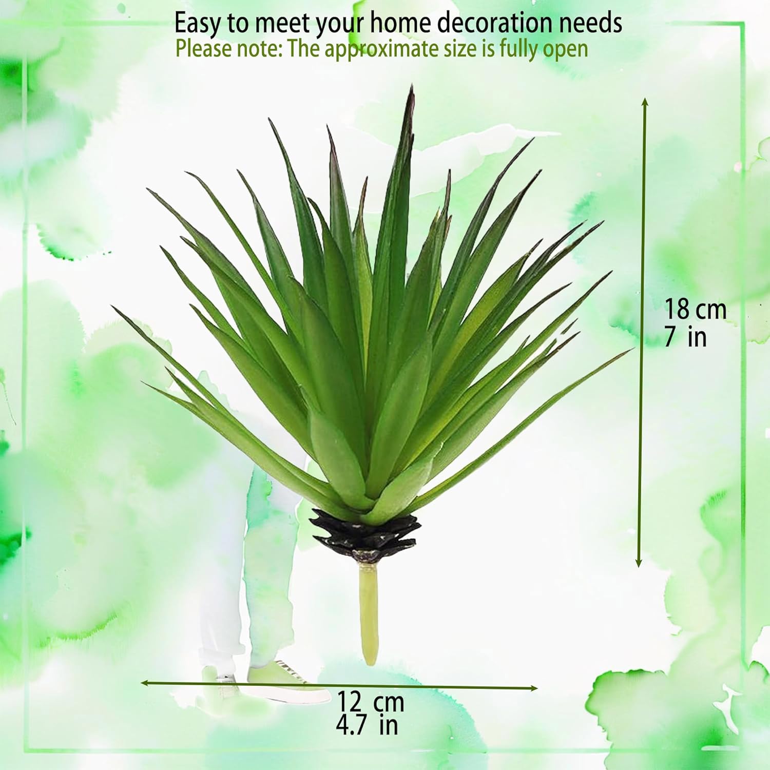 Realistic Artificial Yucca & Agave Plants - Lifelike Faux Succulents for Home & Office Decor, No Maintenance Required (2 pcs Green Agave) Fake Plants, No Lighting Function - Image 2