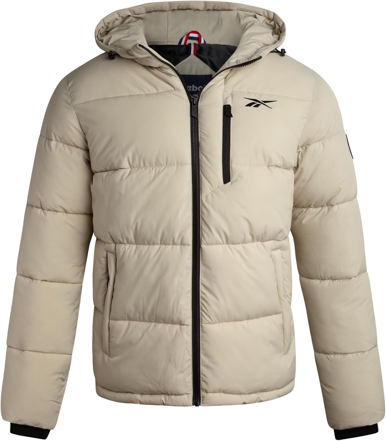 Reebok Mens Jacket - Weather Resistant Winter Jackets for Men Quilted Warm Coat Puffer Jacket with Hood and Pockets