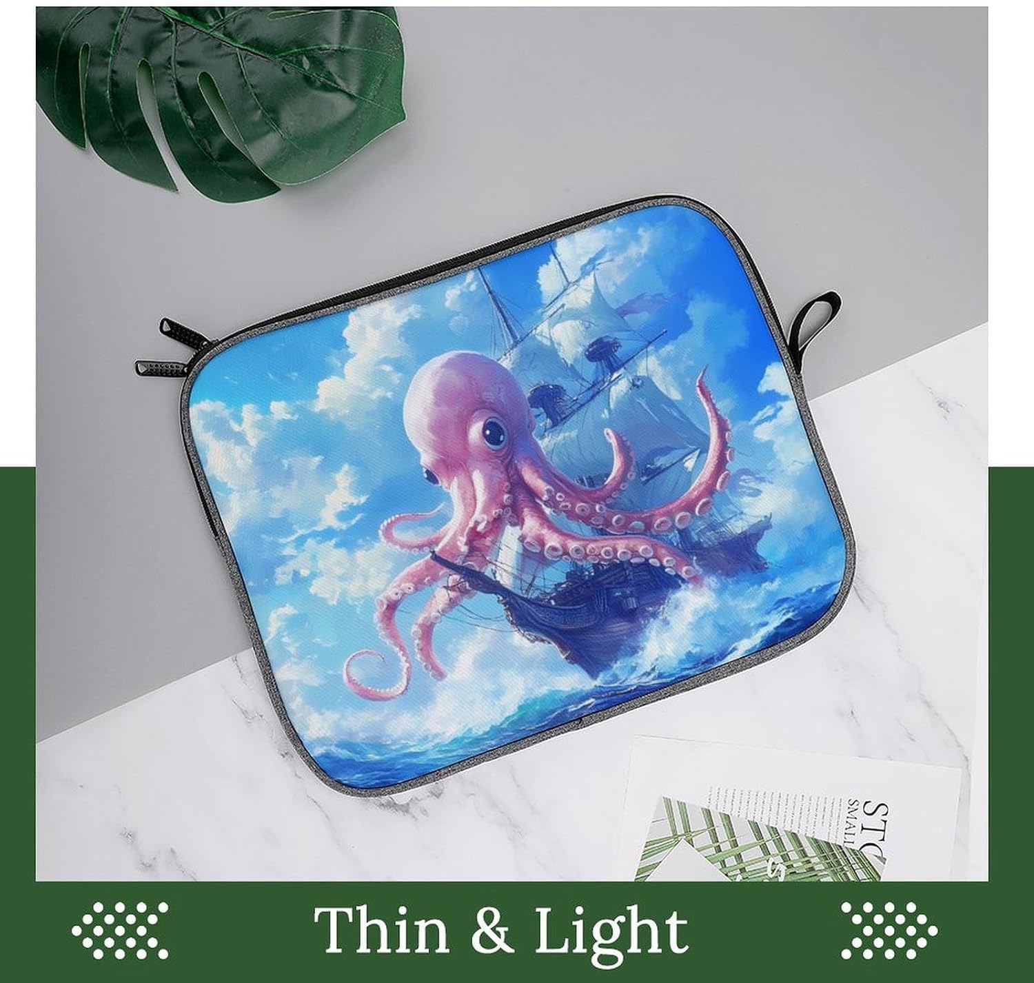 PirateShip Squid Funny Laptop Case Sleeve Shockproof Computer Protective Briefcase 13-14 Inch image 4
