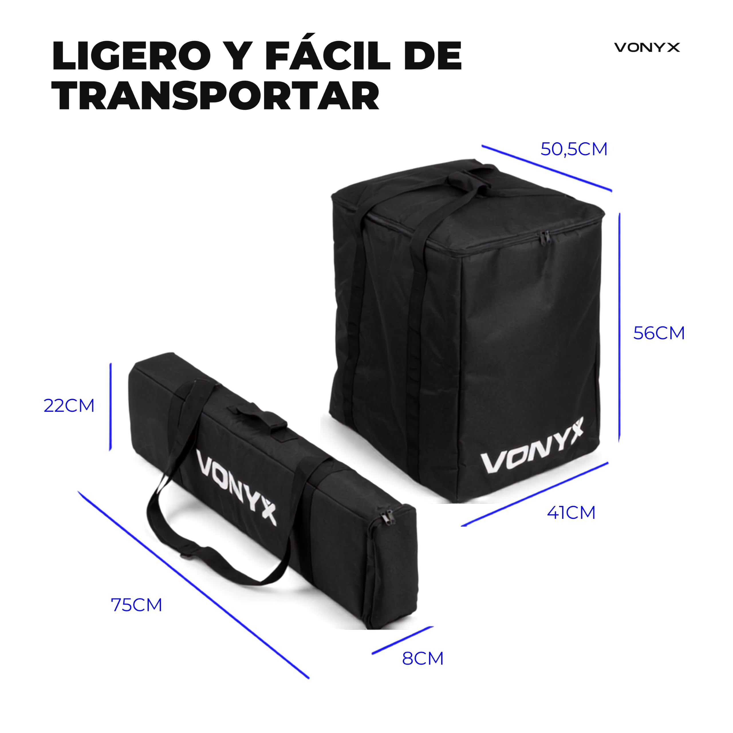 Vonyx VX808 – Sistema de Sonido Activo 320W con subwoofer de 8”, Bluetooth, USB, entradas XLR, emparejamiento inalámbrico, Altavoz Profesional para DJ, Eventos y presentaciones, Color Negro