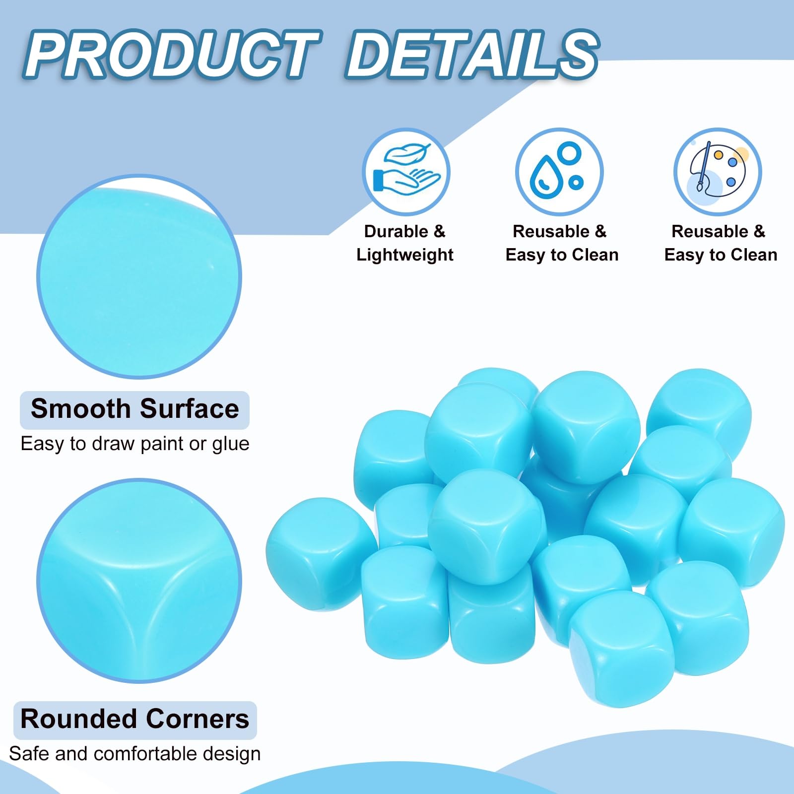 PATIKIL 16mm Acrylic Dice Blank - Image 3