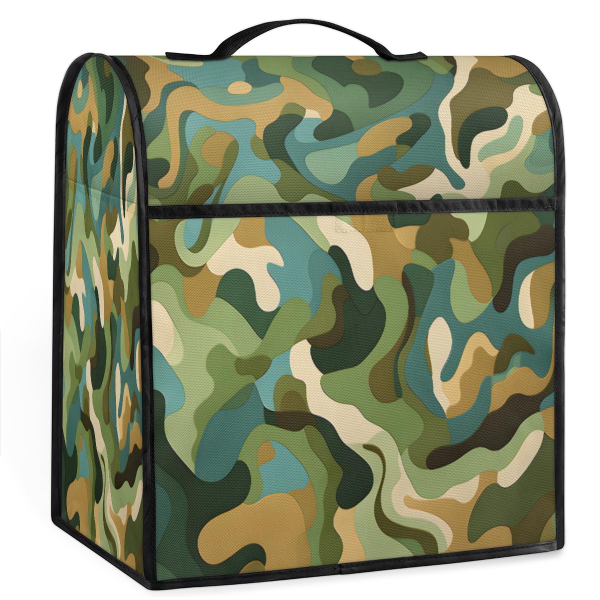 Coffee Maker Cover Camouflage Childish Kitchen Appliance Covers Small Appliance Covers Blender Cover Juicer Cover Dust Covers for Kitchen Appliances with Top Handle and Pockets,Washable,C492