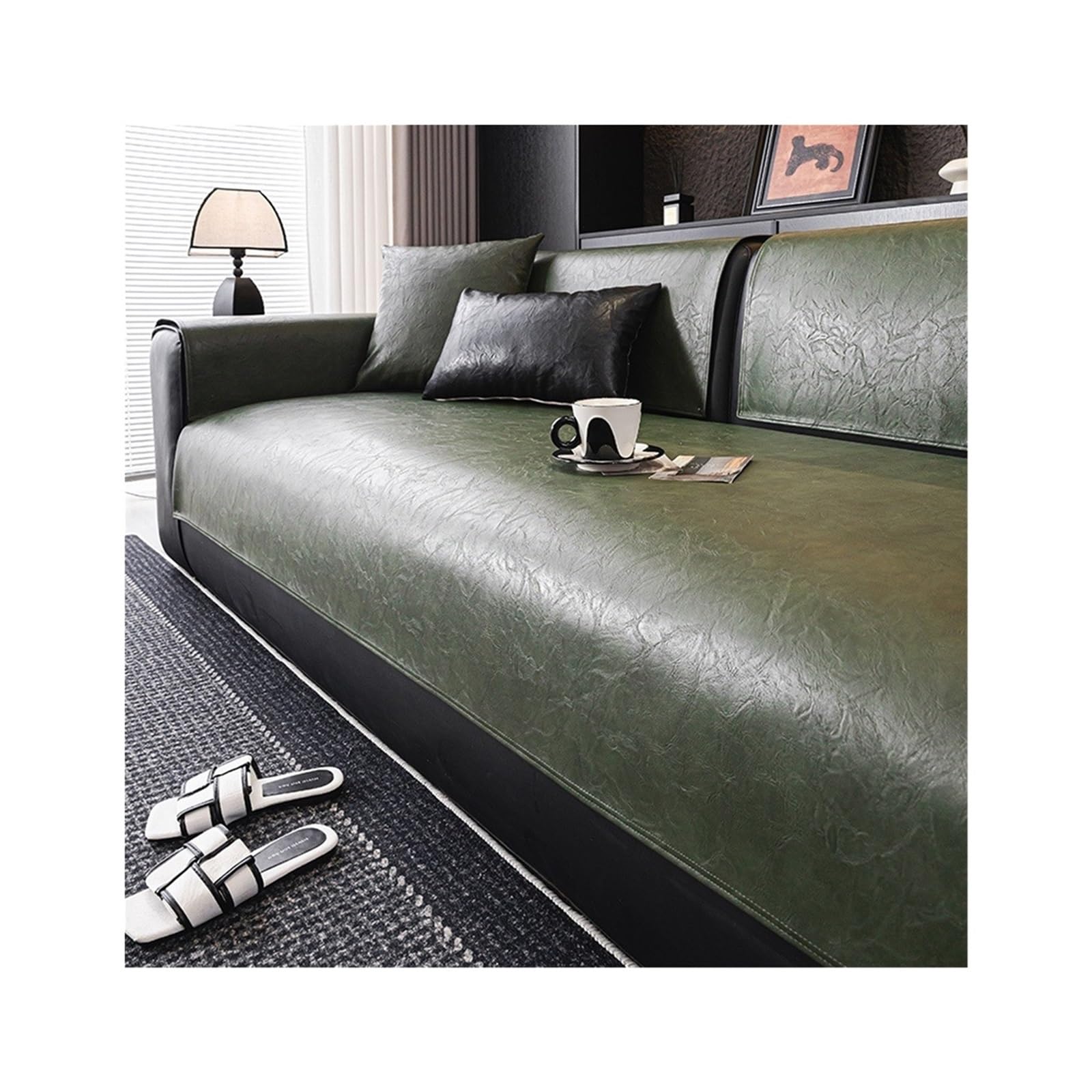 GCYEIDMA Faux Leather Sofa Cover Faux Leather Sofa Cover Light Luxury Style Non-slip Seat Waterproof Urine Barrier Four-season Towel