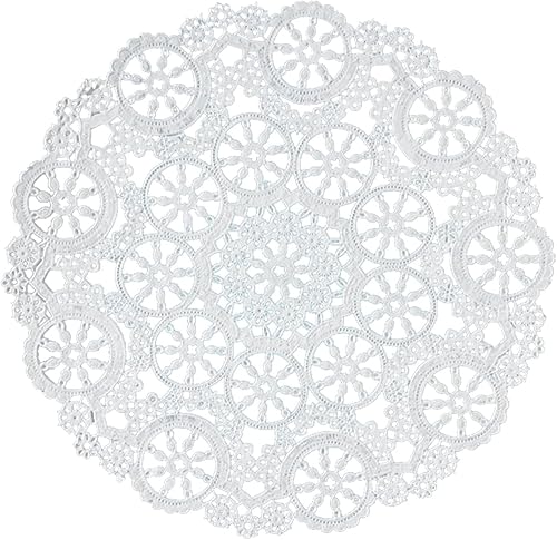 Miniatura 8 de Royal Lace Fine Quality Paper Products Medallón de encaje redondo de papel 10 pulgadas lámina dorada paquete de 8