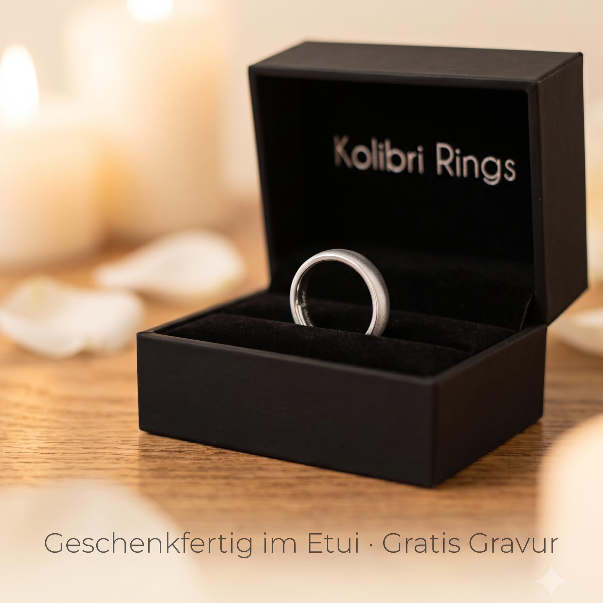 Kolibri Rings 925 Silber Ring Ehering Partnerring Freundschaftsring Unisex - Inkl. Gravur und Etui