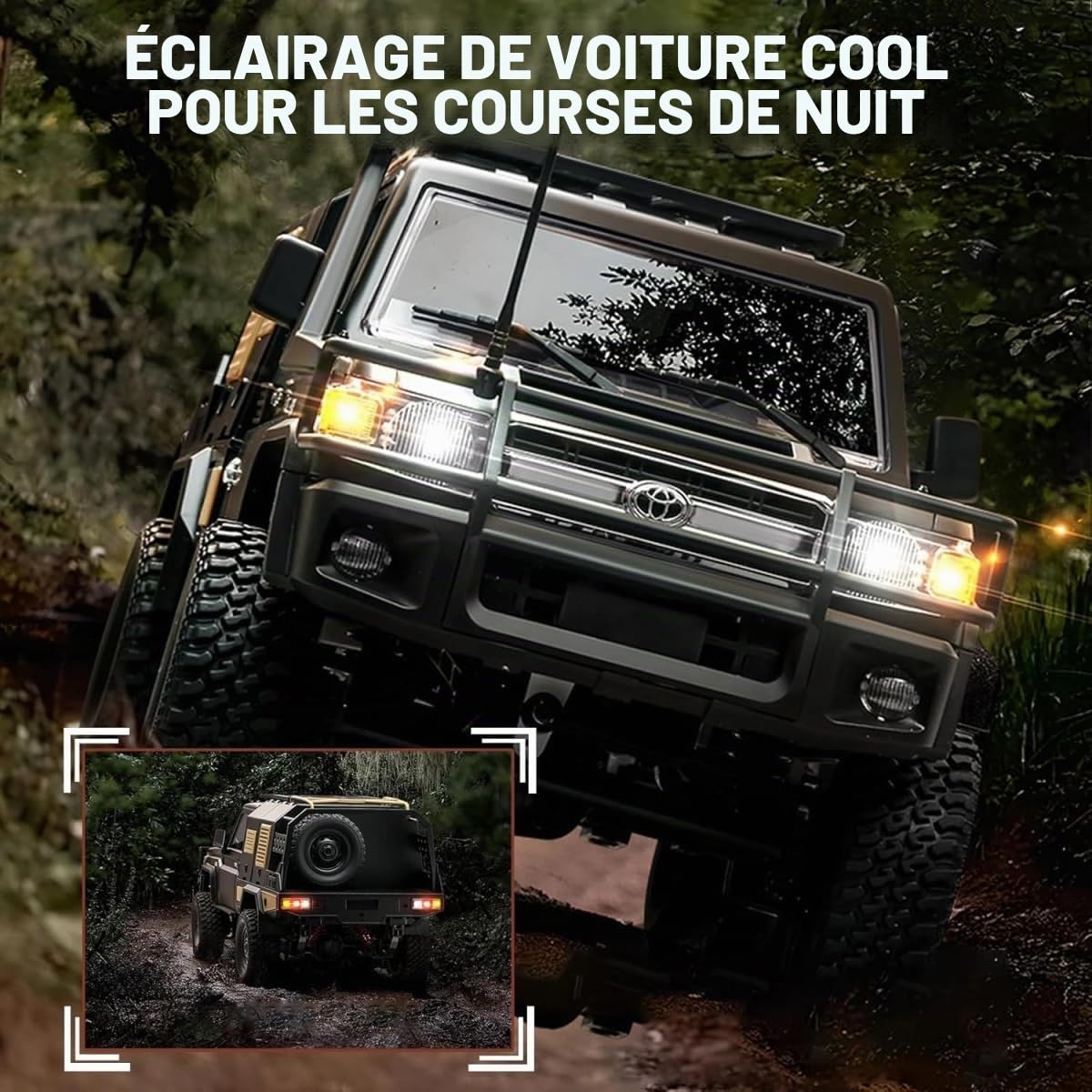 RC Auto Toyota Land Cruiser Supertourer 1:12 | Quatre roues motrices 4WD | Télécommande 2,4 GHz 100 m | Batterie Li-Ion 7,4 V 1200 mAh | Éclairage LED | 60 min de conduite | 8 km/h crête