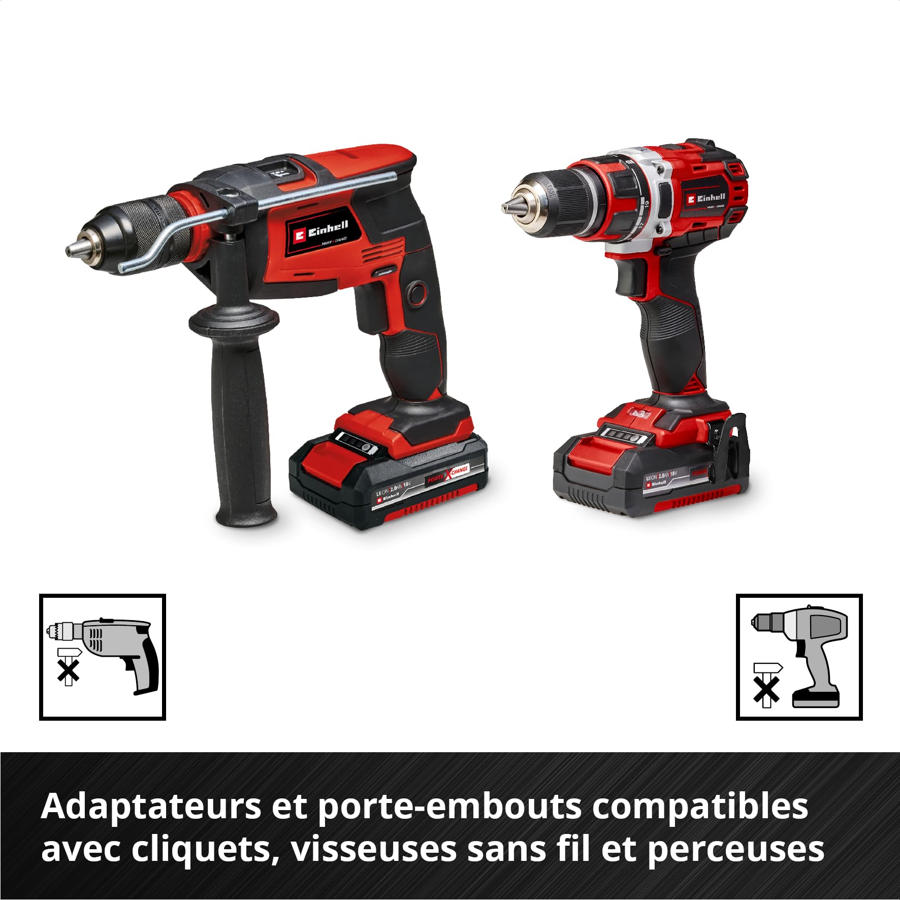 Einhell 233 pièces coffret à outils de mécanicien | Cliquets | clés mixtes | jeu d'embouts | douilles | rallonges | adaptateurs | clés mâles