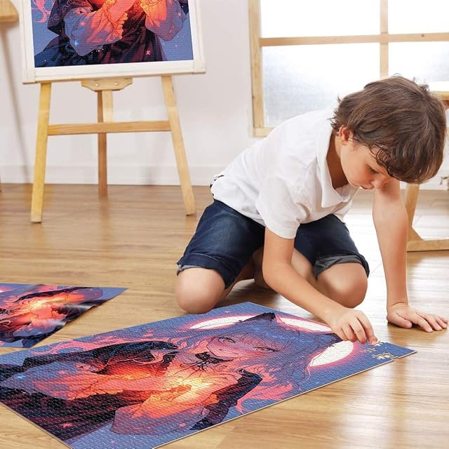 Foto 4 de 6 de Puzzle de 1000 Piezas para Adultos Chica Gato de Anime Alivia el estrés Vacaciones en casa Matar el Tiempo…