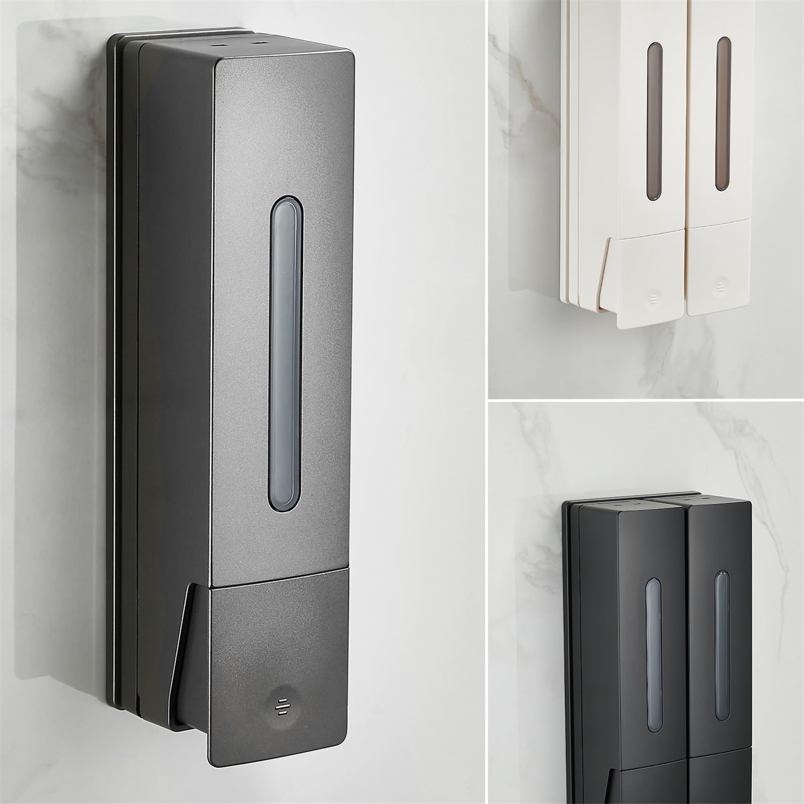 Dispensador de jabón Dispensador de jabón plástico Pared con dosificador for hogares, hoteles y baños Dispensador de Bomba de loción(Negro)