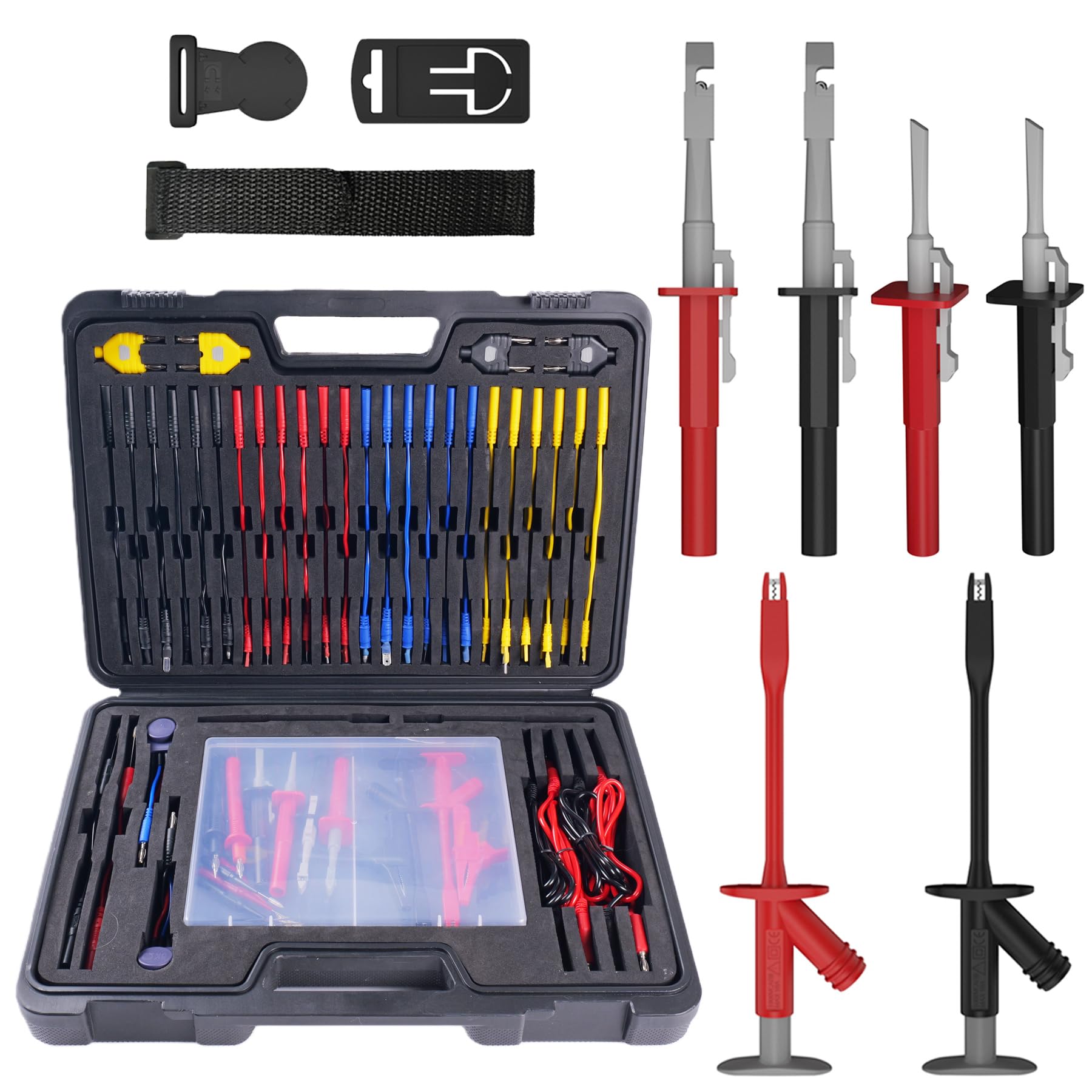 76-Pcs Automotive Circuit Test Lead Kit, Multimeter、Electrical Test Leads Kit, Back Probe Kit, Alligator Clip, Acicular Probe, Banana Plug Adapters, Volt Meter Lead (with Carrying Case) — Amazon image 12