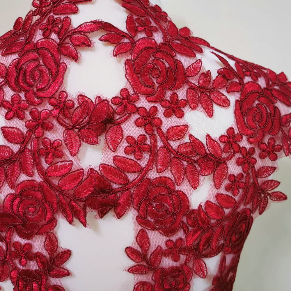 Amazon.com: Embroidered Car Bone Lace Paste Flower Wedding Dress Evening Dress Children's Headdress Cuffs DIY Accessories Lace Fabric Accessories (Wine red) Amazon.com: Embroidered Car Bone Lace Paste Flower Wedding Dress Evening Dress Children's Headdress Cuffs DIY Accessories Lace Fabric Accessories (Wine red)