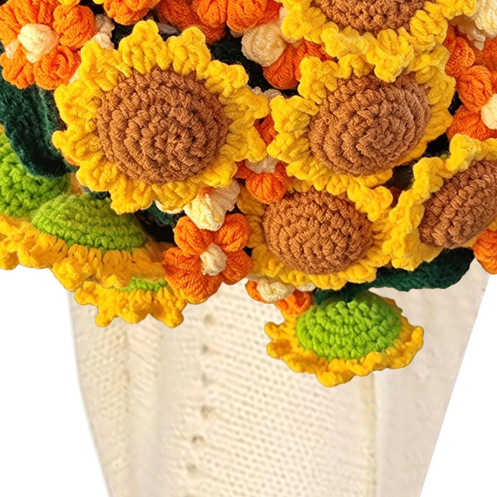 Coperta con bouquet di fiori – 80 cm lavorato a maglia girasole morbido filato – Bloomy Crochet Throw Blanket | per mamma, sorella, nonna, fidanzata, insegnante, festa della mamma, compleanno