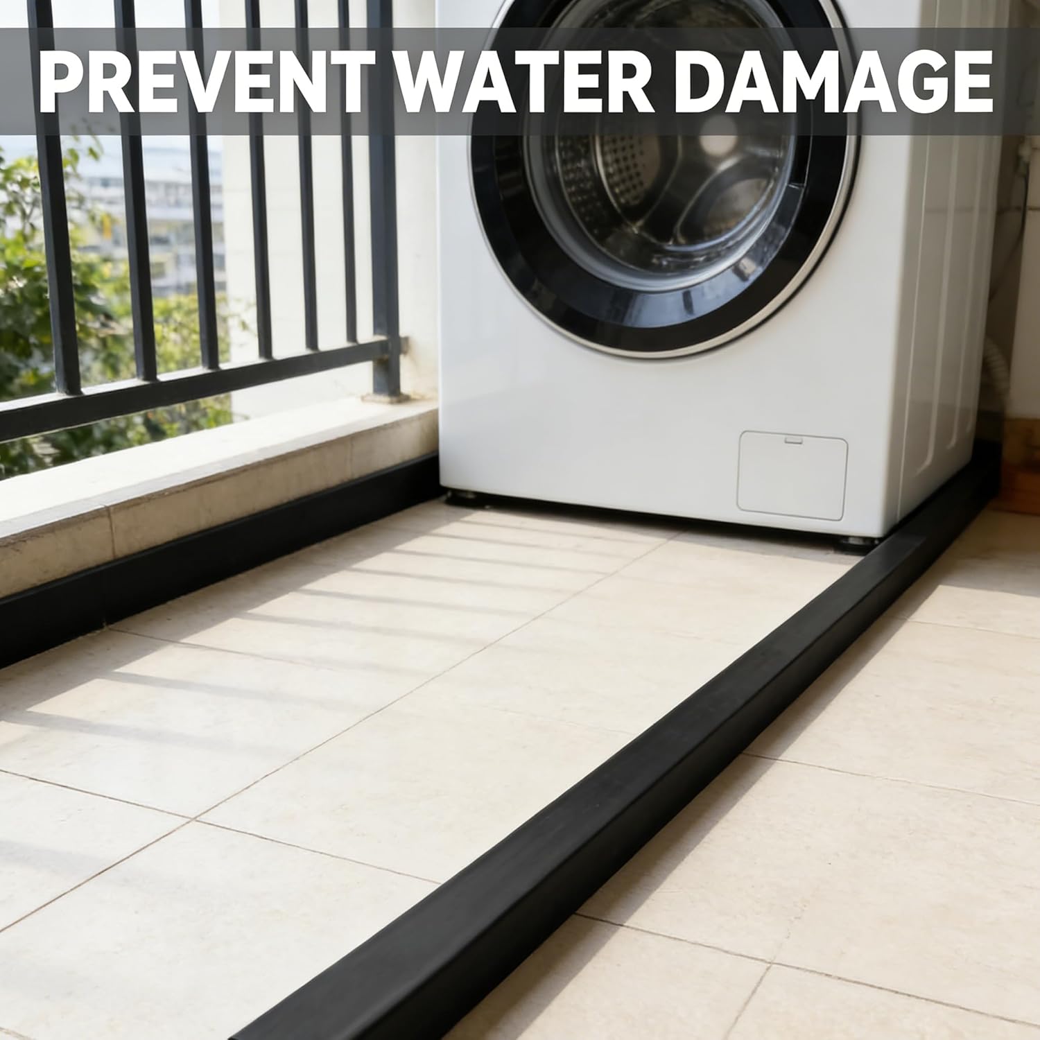 New Spill Barrier Dike, 2.4"Wx1.6"H Heaviest Solid Rubber Liquid Blocker, Door Blocker, Oil-Proof and Tear-Resistant Rubber Strip, Spill Control Supply 2026