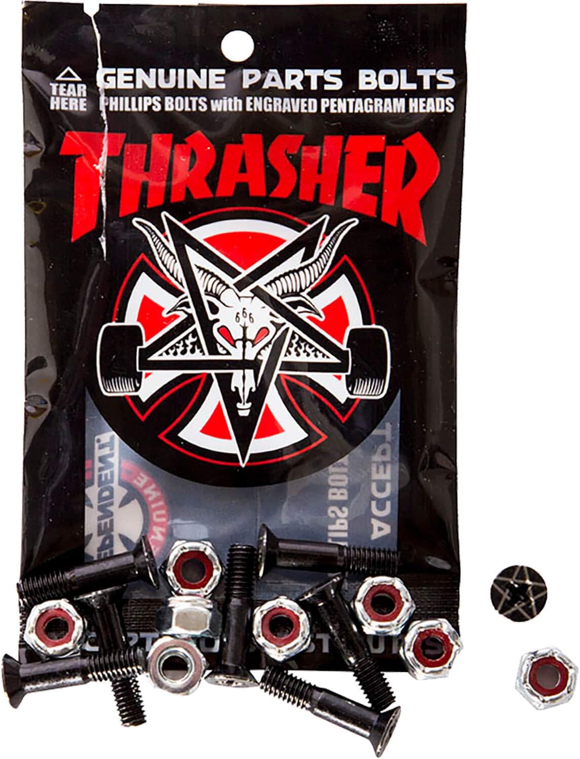 INDEPENDENT Thrasher Bolts Hardware 1" Phillips BLK/SIL 1set