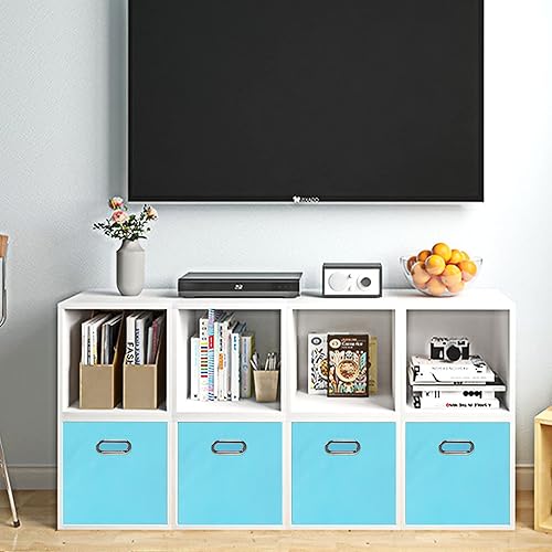 Miniatura 6 de Contenedores de almacenamiento de tela de tela, organizador de cubos de tela con doble asa, canastas de almacenamiento plegables para el hogar y el