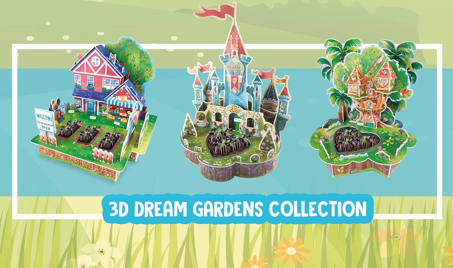 EDUCA BORRAS 19468 3D Dream Garden 2in1 Castle, Assorted