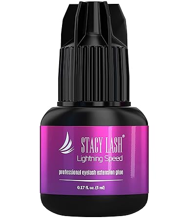 Lightning Speed Eyelash Extensions Glue – Stacy Lash 5ml/ 0.17 fl. oz/ 0.3 Sec Drying time/Retention – 6-8 Weeks/Lowest Fumes/Extra Strong/Maximum&hellip;