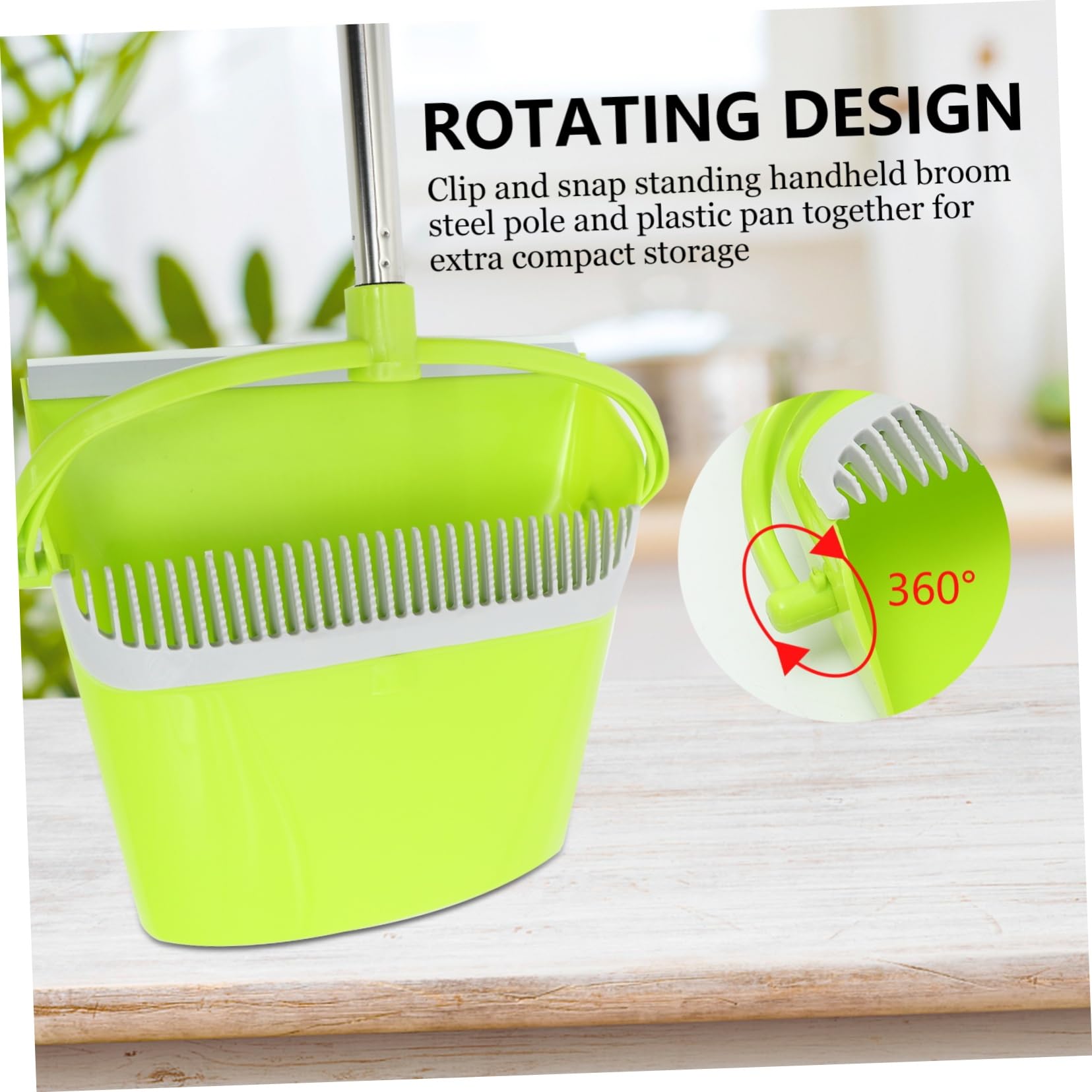 Ensemble Vert Pelle Acier Inoxydable Poussière en et Balai pour Ménage